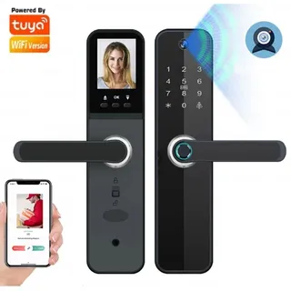 Tuya Smart WiFi Biometrisches Schloss mit Guckloch internem Bildschirm für Türen