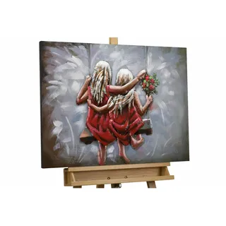 Kunstloft Metallbild Rot 80/60 cm , Grau, Rot , Metall , 5.2x60 cm , Bilder & Rahmen, Bilder, Holz & Metallbilder