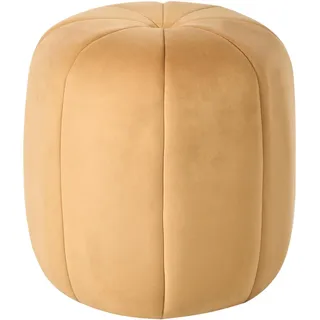 Beliani Pouf Samtstoff Senfgelb Selby , Gelb , Textil , Rund , 40x46x40 cm , Wohnzimmer, Sessel, Hocker & Hockerbänke, Poufs