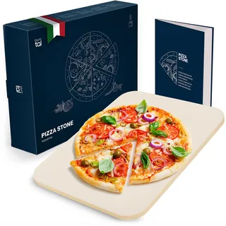 Blumtal Pizzastein für Backofen & Grill - Eckig, aus Cordierit-Stein bis 900°C - Pizza Stein für Brot & Pizza
