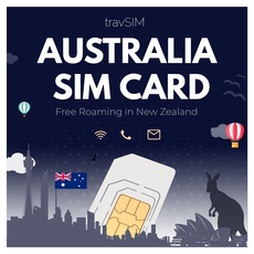 travSIM Australien SIM Karte | 12GB Mobile Daten | Kostenloses Roaming in Neuseeland | Funktioniert in iOS & Android Geräten | Der Plan der SIM Karte für Australien ist 30 Tage gültig