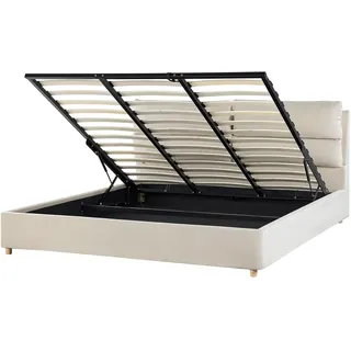 Beliani Polsterbett Beige Textil, 180x200 cm