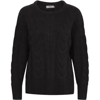 Strickfleece-Pullover OXMO "Strickpullover OXOtana", Damen, Gr. XL, schwarz, Obermaterial: 100% Polyacryl PAN., Pullover Strickfleece-Pullover