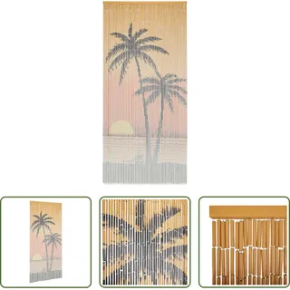 The Living Store Insektenschutz Türvorhang Bambus 90 x 200 cm