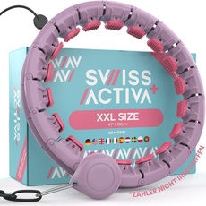 Swiss Activa+ S2 Smart Hula Hoop Adult - Bis zu 120cm für Plus Größe XXL - Fällt Nicht runter - Abnehm-Reifen für Frauen, Fitness, mit Gewicht