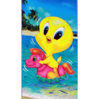 Strandtuch Kind BASSETTI Kids Warner Bros Babysitting Strand Tweety 64 X 115 CM