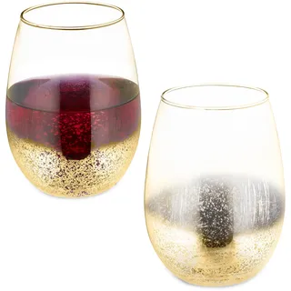 Relaxdays Weinglas ohne Stiel 0,5 l 2 St.