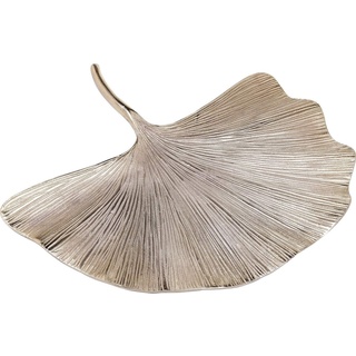 Kare Design Wandschmuck Ginkgo Leaf, Weiß/Gold, Deko Objekt, Ginkgo Blatt Motiv, Aluminium, 44x50x8 cm (H/B/T)