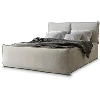 Masseno Boxbett Monta 160x200 cm mit Matratze und Topper - Creme , Holz , H2 + H3 , 160x200 cm , Schlafzimmer, Betten, Boxspringbetten