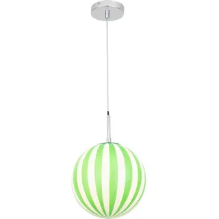 Collett's Monde Hängeleuchte , Grün, Weiß , Metall, Glas , Streifen , Kugel , 120 cm , RoHS, Ce , Lampen & Leuchten, Innenbeleuchtung, Hängeleuchten, Pendelleuchten