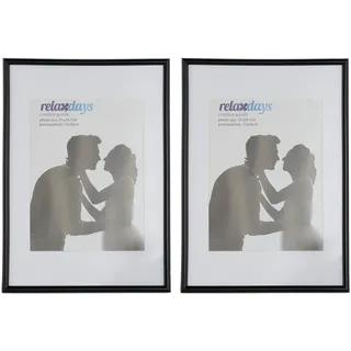 Relaxdays Bilderrahmen klassisch schwarz 20x30 cm 2er Set