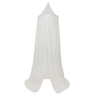 Jollein Baldachin Leafs – 245 cm – Crinkle-Effekt – Betthimmel Babybett Kinderzimmer – Oeko-TEX Zertifiziert – Elfenbeinfarben mit Hellbraunen Blättern