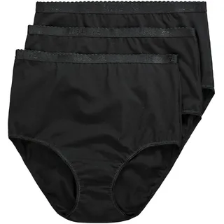 Ulla Popken Damen große Größen Übergrößen Plus Size Slips, 3er-Pack schwarz 54+ 795269130-54+