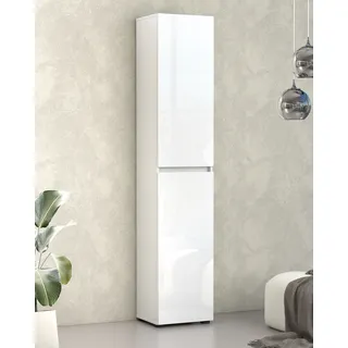 INOSIGN Mister 40 x 200 x 34 cm 2 Türen 12 Fächer hochglanz weiß / weiß