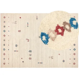 Beliani Teppich geflochten Suluca 300/200 cm , Beige , Textil , Floral , Rechteckig , 200x300 cm , Teppiche und Böden, Teppiche, Webteppiche