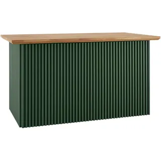 Xora Kücheninsel , Grün , Holzwerkstoff , Eiche , massiv , einzeln stellbar , 160x88x90 cm , Küchen, Küchenzeilen & Küchenblöcke, Küchenzeilen