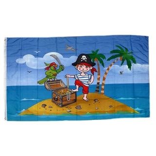 Fahne/Flagge Kinderpirat Schatzinsel 90 x 150 cm