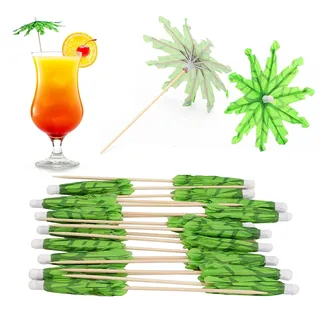 BOBOZHONG Cocktail Schirme 50 pcs Cocktail Dekoration Papier Cocktailparty Dekorationsgetränke Bunte Schirmchen für Tropische Getränke,Hawaii Party Bar Cocktail Zubehör Deko(Palme)