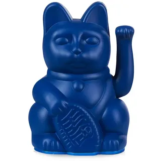 donkey Lucky Cat Mini | Dunkelblau | Japanische Glücksbringer Winkekatze 9,8 cm