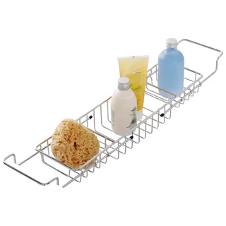 WENKO Badewannenablage »Teleskop-Brücke« ausziehbar von 58 bis 92 cm, silberfarben