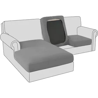 BXFUL Sofa-Sitzkissenbezüge, Sofakissen-Bezüge Stretch-Samt, Couchkissen-Bezüge Ersatz für individuelle Kissen mit elastischem Stoff (1-Sitzer,Dunkelgrau)
