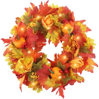 CHENYU Türkranz Herbst 45 cm Herbstkranz Haustür