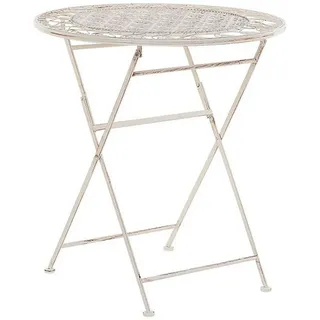 Beliani Gartentisch Ø 70 x 76 cm Beige klappbar