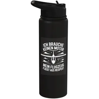 Ich Brauche Keinen Motor Mein Flugzeug Fliegt Aus Respekt Stainless Steel Insulated Water Bottle