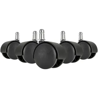 Mid.you Drehstuhlrolle , Schwarz , Kunststoff , 5-teilig , Büromöbel, Bürostühle, Bürostuhl-Ersatzteile & Bodenschutzmatten