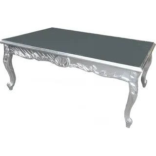 Casa Padrino Barock Couchtisch Silber Antik Look 120 x 80 cm - Luxus Wohnzimmertisch im Antik Stil - Silber