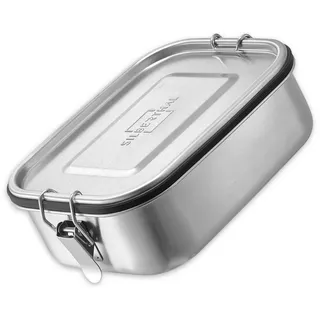 SILBERTHAL Brotdose Edelstahl 1400ml für Kinder mit Fächern & Dichtung – Lunchbox Kinder & Erwachsene – Auslaufsicher & Leicht - Ideal für Unterwegs & Camping