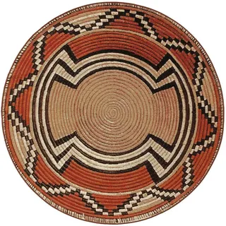 benuta Nest Outdoorteppich Artis Beige/Kupfer ø 160 cm rund , Textil , Abstrakt , Rund , 160x160 cm , Oeko-Tex® Standard 100 , wasserabweisend , Teppiche und Böden, Teppiche, Outdoorteppiche