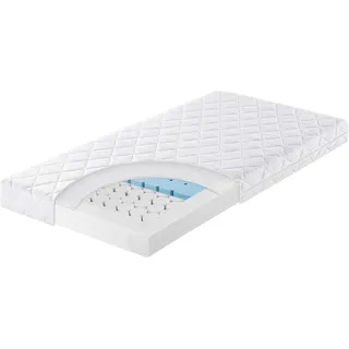 Julius Zöllner Kindermatratze , Weiß , Textil , Füllung: Vlies , rechteckig , 70x140 cm , Lga, Hohenstein, Made in Germany, Oeko-Tex® Standard 100 , Bezug abnehmbar/waschbar, für Hausstauballergiker geeignet, optimale Belüftung, atmungsaktiv, schadstoffgeprüft, Nässeschutz, Sicherheits-Trittkanten, Bezug rundum abnehmbar, Baby- und Kleinkindseite , Babymöbel & Kindermöbel, Babyzimmer, Babymatratzen