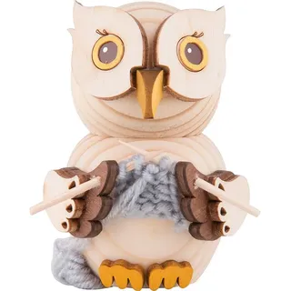 Großhandel Dregeno Miniatur Mini-Eule mit Strickzeug H=7,5cm NEU Holzfigur Holzminiatur Sammelfigur