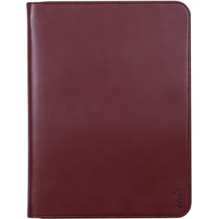 Rhodia 168123C - Konferenzmappe Rhodiarama 25,5x34 cm, mit Etui, dehnbare Haupttasche, 2 flache Reißverschlusstaschen, Kartenfächer, Stiftehalter, Cover aus Kunstleder Weinrot, 1 Stück