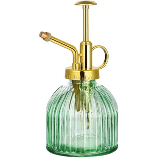 Cabilock Kleine Glas Gießkanne Blumen Sprühflasche Vintage Blumensprüher Top Pumpe Pflanzensprüher Handsprüher Wassersprühflasche für Zimmerpflanzen Pflanzen Garten Bewässerung Grün
