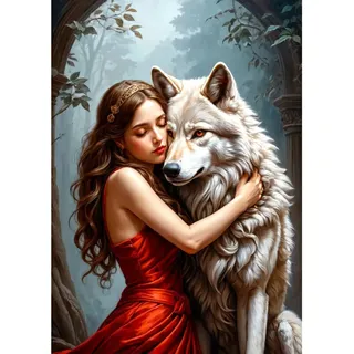 Puzzle 1000 Teile ENJOY - Dame und der Wolf (Enjoy-2165)