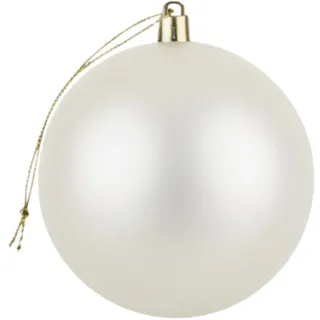 20 cm große, weiße Weihnachtskugel, PVC, bruchsicher, Mattes Finish, Weihnachtsdekoration, Festliche Weihnachtsbaum-Hängedekoration, rundes Ornament für Urlaub, Heimdekoration