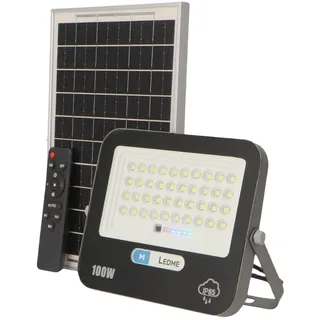 M Ledme LED-Solarstrahler, 100 W, mit Fernbedienung, 1000 Lumen, dimmbar, IP65, kaltes Licht (6000 k), Akku mit großer Kapazität von 10.000 mAh, Kabellänge 2,10 m