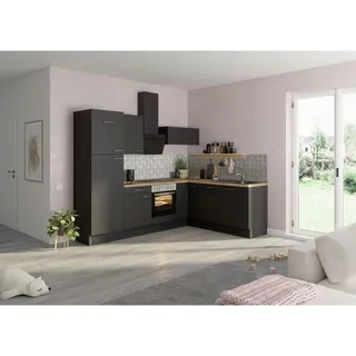 Optifit Eckküche , Anthrazit , Metall , 1 Schubladen , L-Form, nur wie online abgebildet bestellbar , 270x200 cm , Made in Germany, DIN EN ISO 14001, DIN EN ISO 50001, DIN EN ISO 9001 , Zusatzausstattung erhältlich, höhenverstellbare Füße , Küchen, Küchenzeilen & Küchenblöcke, Eckküchen, Eckküchen ohne Geräte