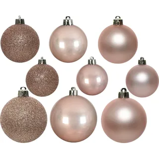 Weihnachtskugeln Kunststoff Mix 4-6cm 30er Set - Rosa - Rosa