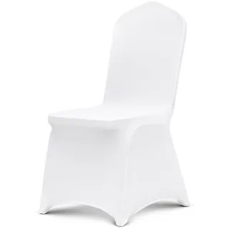 VEVOR Stuhlhussen aus Polyester-Spandex 105 STK. Weiß, Abnehmbare & Waschbare & Dehnbare Stuhlüberzüge, Universell Passend für Esszimmer Partys Hochzeiten Bankette, Stuhlhüllen Stuhlbezüge