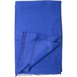 Winterschal XXL Seidenflanell Schal Stola royalblau - sanft wie Kaschmir 100% Seide - Blau