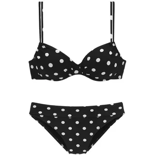 LASCANA Bikini-Hose »Powder« aus Piqué-Strukturware, schwarz-weiß