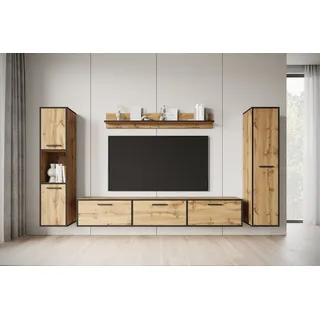 INOSIGN Wohnwand »BOGOTA XL«, (Komplett-Set, 4 St.), moderne Wohnwand mit viel Stauraum, hängend und stehend montierbar, beige