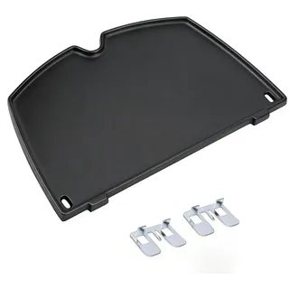 GFTIME 6558 Gusseisen Grillplatte für Weber Q100 Q120 Q1000 Q1200 Series, 32 x 22cm Gusseisen Griddle Ersatzteile für Weber Q140 Q1400, Plancha Bretpfane Zubehör