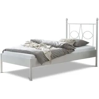 Metallbett Sun – 140 x 200 cm / weiß - Weiß