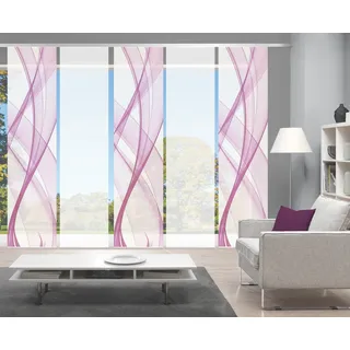 Vision PACOLIA Schiebegardine Paneelwagen 60 x 260 cm Grau/Pink/Rosa 5 Stk.