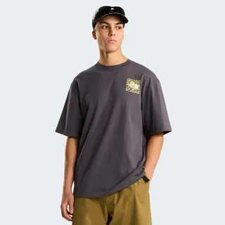 T-Shirt THE NORTH FACE "M SUN OVERSIZE SHORT SLEEVE TEE-GRAPHIC", Herren, Gr. M, anthrazit grau, Obermaterial: 100% Baumwolle, normal, Rundhals, Shirts T-Shirt, sportlicher Stil, Kurzarm, für sportliche Aktivitäten und Freizeit