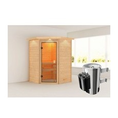 KARIBU Sauna »Antonia«, inkl. Saunaofen mit integrierter Steuerung, für 4 Personen - beige